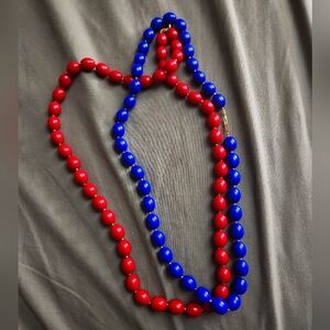 Red and Blue Necklace Set